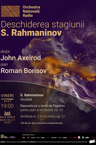 Stagiunea 95 se deschide la Sala Radio:  Eveniment 100% Rahmaninov, cu dirijorul John Axelrod și pianistul Roman Borisov